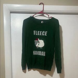 Green Fleece Navidad Christmas sheep sweater Sweater size extra small